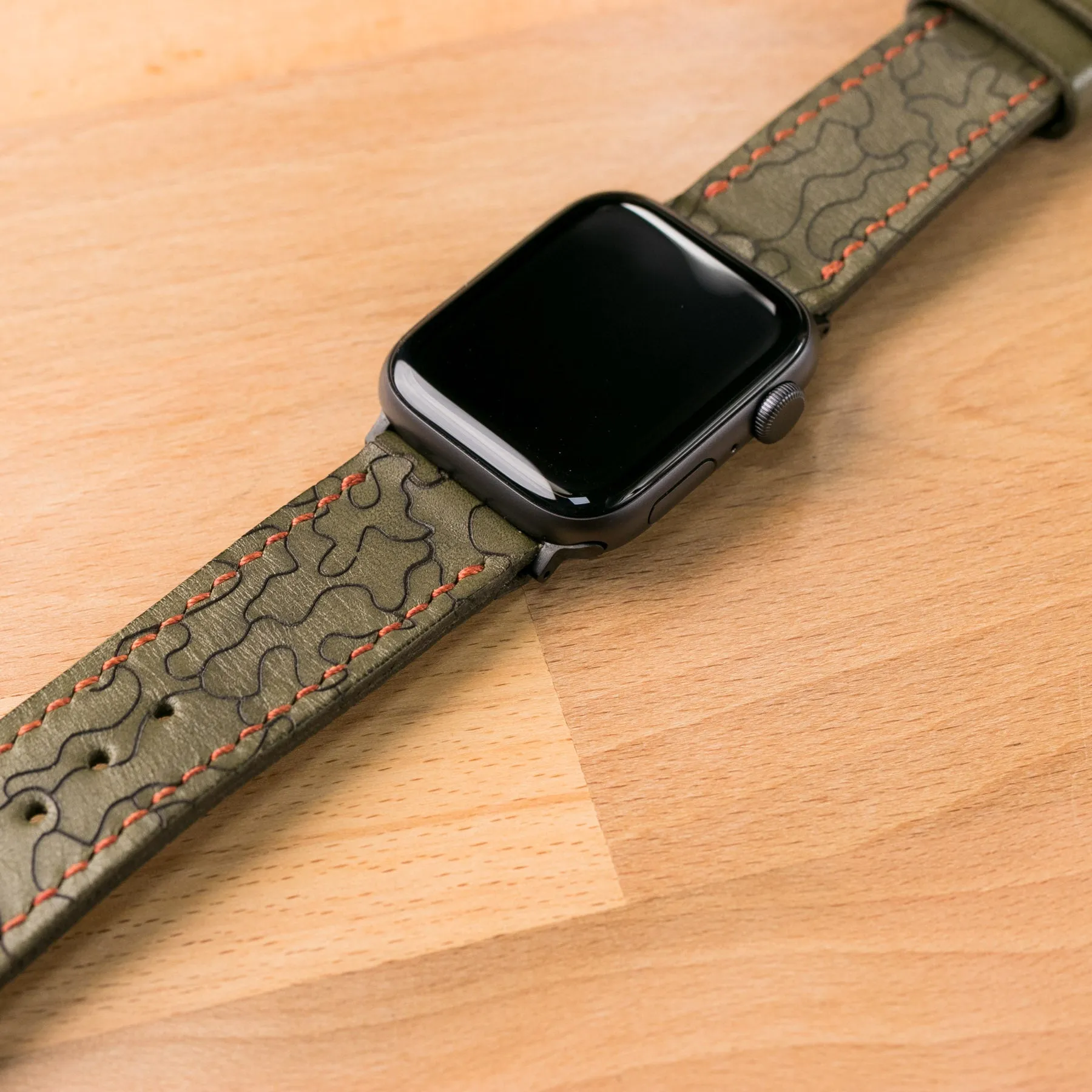 VegTan Leather Apple Watch Strap - Camouflage