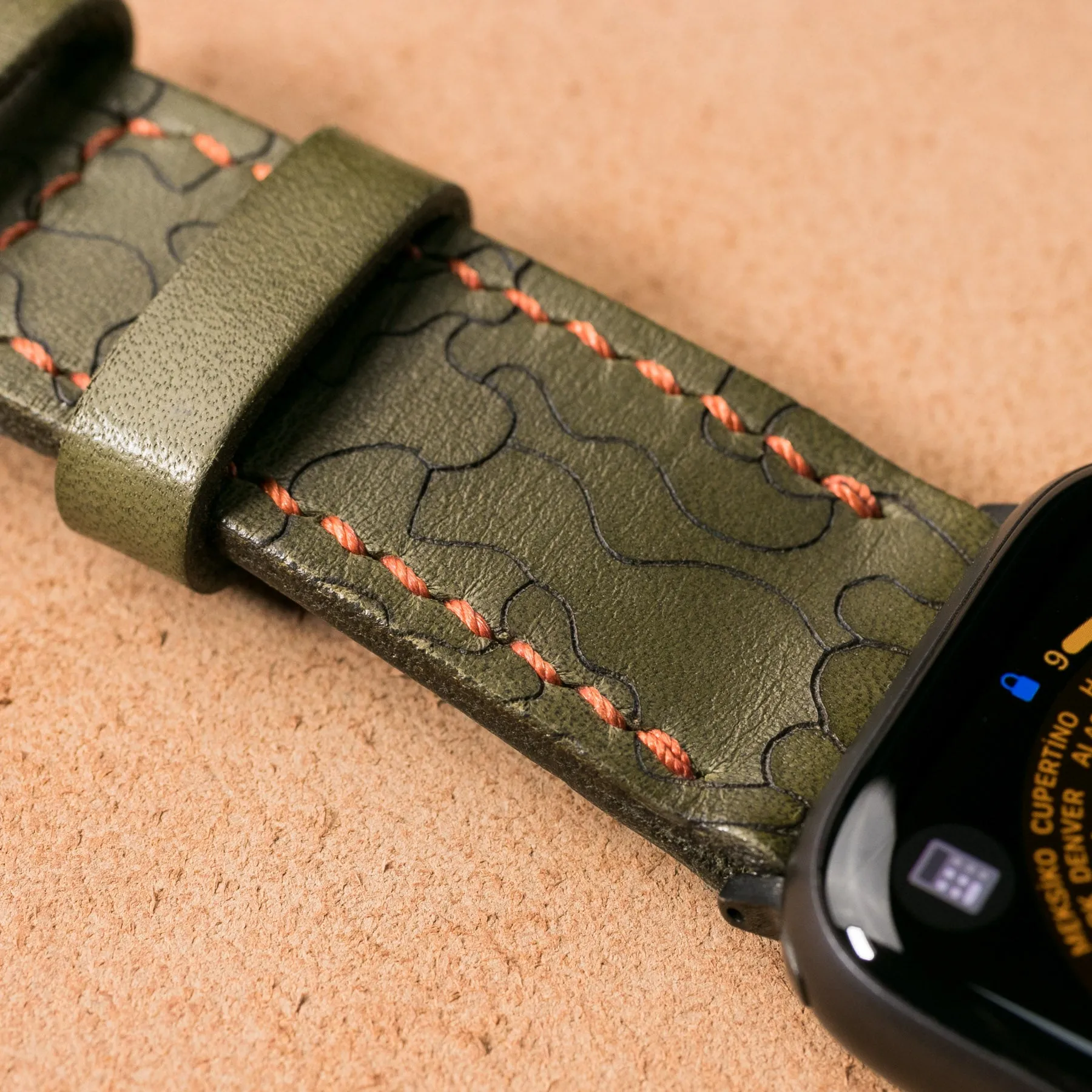 VegTan Leather Apple Watch Strap - Camouflage