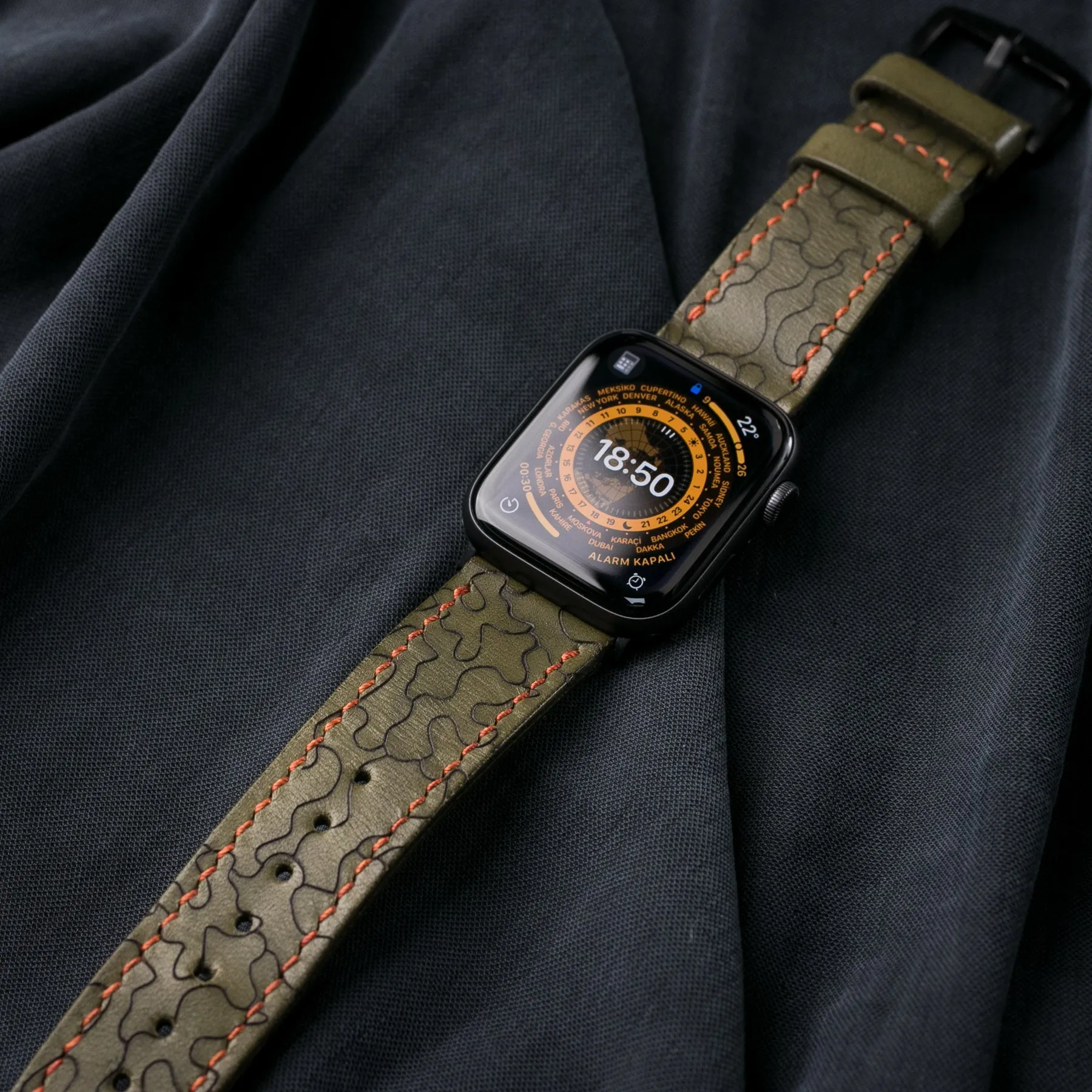 VegTan Leather Apple Watch Strap - Camouflage