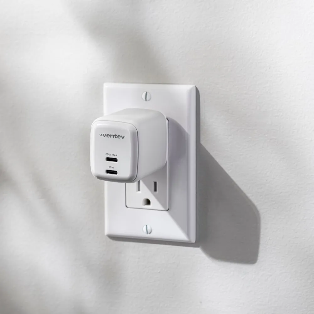 Ventev 65W Dual USB C GaN Mini Wall Charger by Ventev