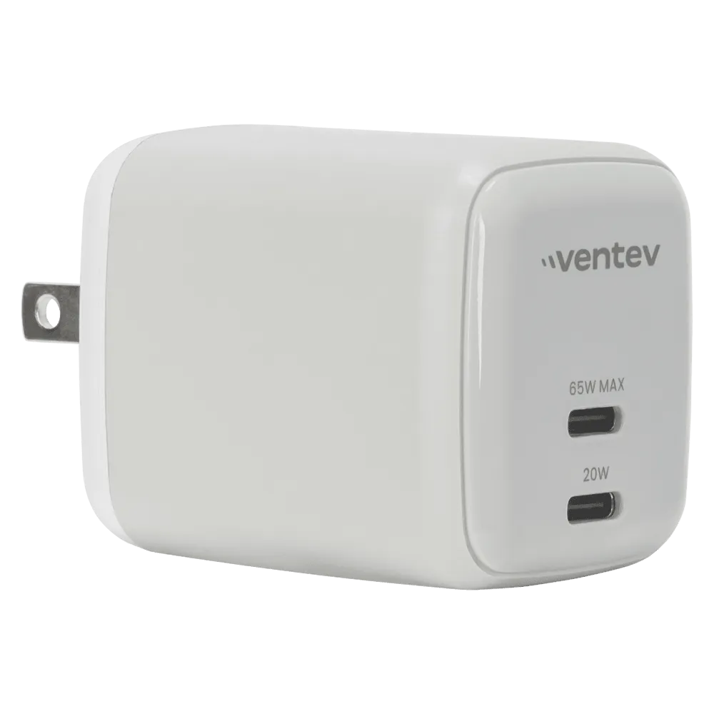 Ventev 65W Dual USB C GaN Mini Wall Charger by Ventev