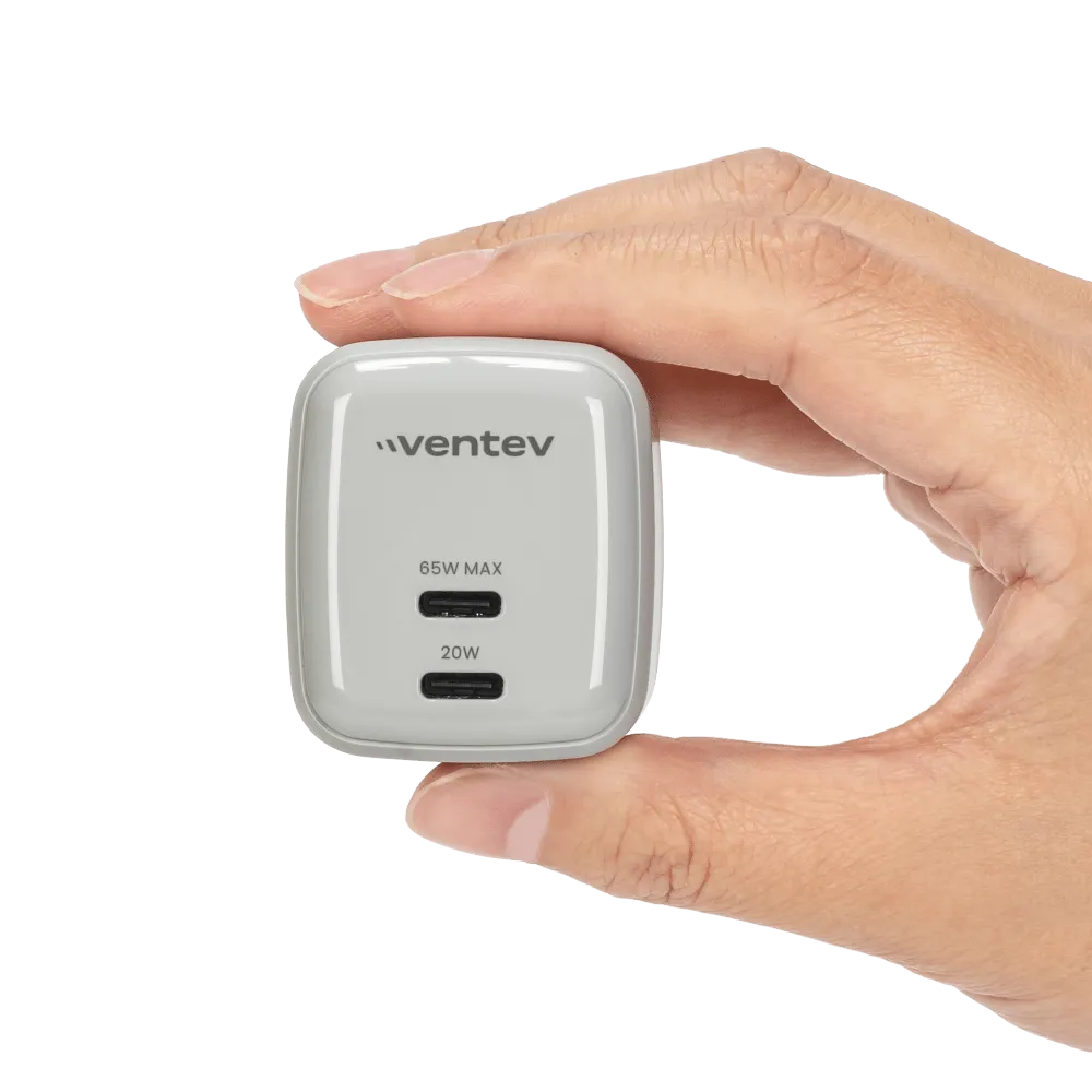 Ventev 65W Dual USB C GaN Mini Wall Charger by Ventev