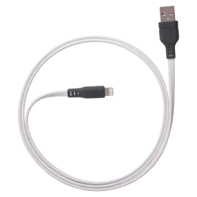 Ventev Chargesync Flat USB A to Apple Lightning Cable 3ft White by Ventev