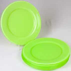 Vintage Green Glass Chargers, Set of 6