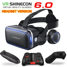 Virtual reality 3D glasses headset with controller