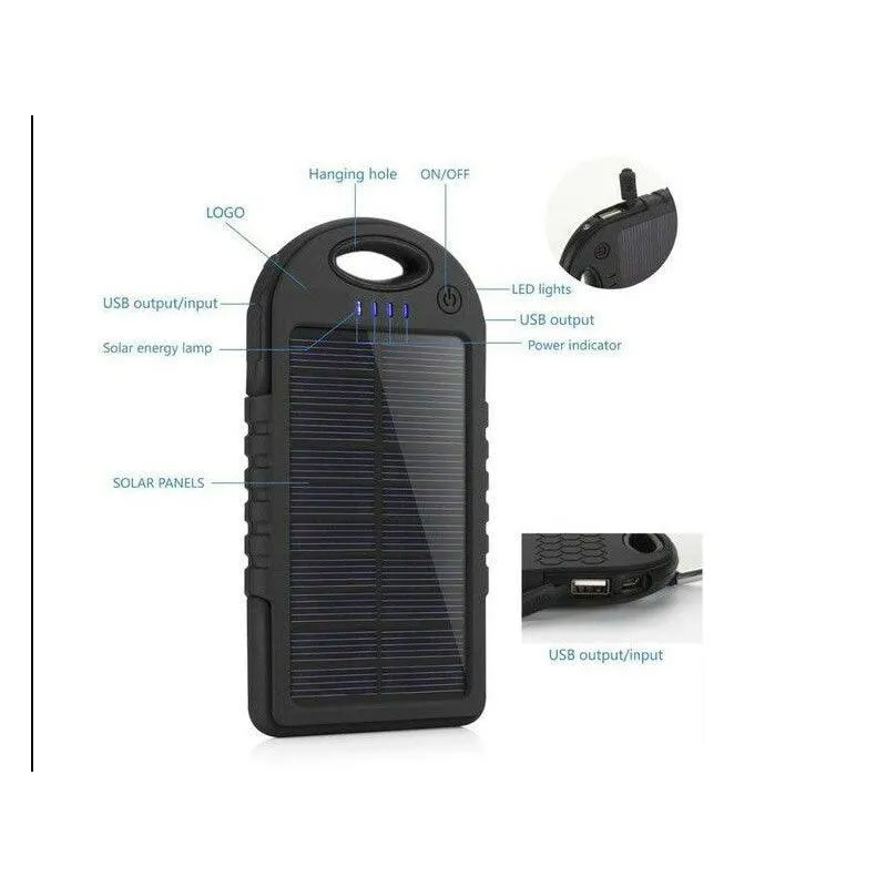 Water Resistant Clip-On Solar Wireless Charger Slp-7001 Blue