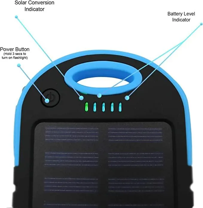 Water Resistant Clip-On Solar Wireless Charger Slp-7001 Blue