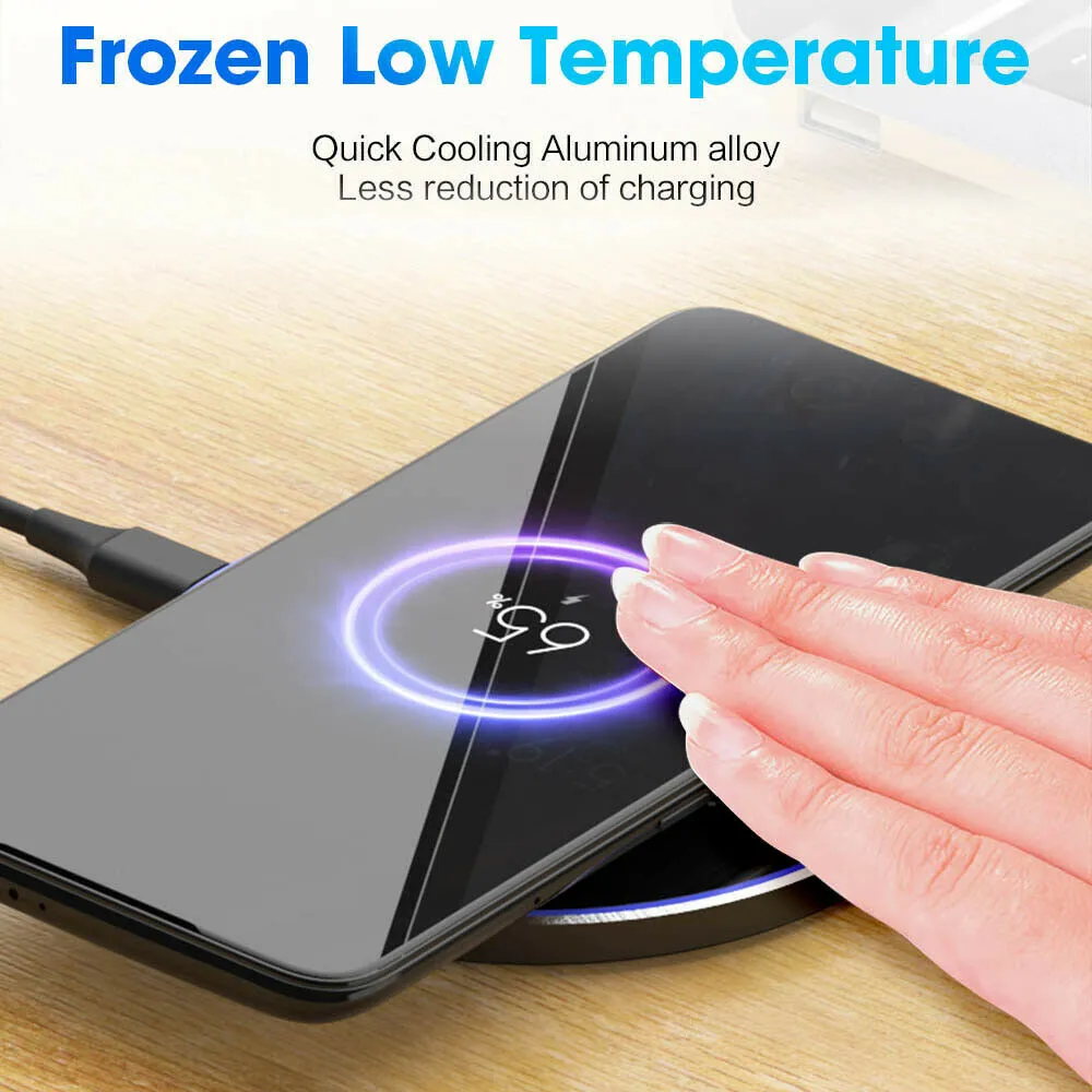 Wireless Fast Charging Pad Mat for Samsung iPhone Android Phones