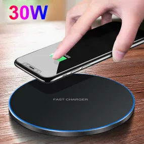 Wireless Fast Charging Pad Mat for Samsung iPhone Android Phones