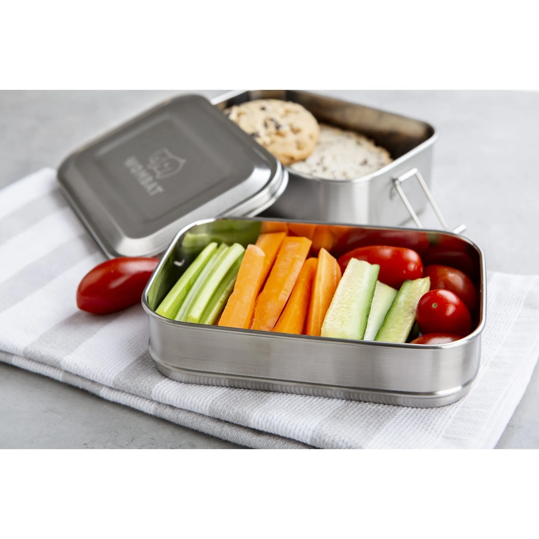 Wombat Stainless Steel Lunch Box - Double Stacker (1340ml)