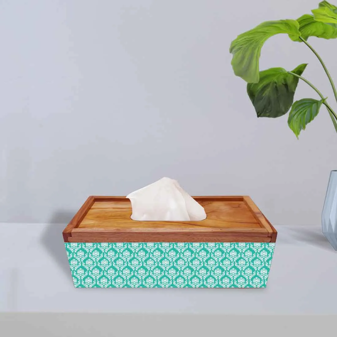 Wooden Rectangular Tissue Paper Holder for Bathroom