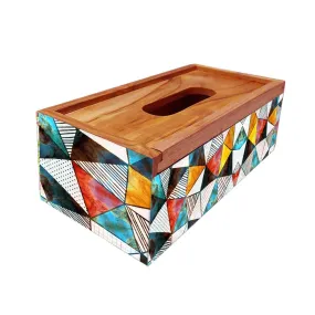 Wooden Tissue Dispenser Holder Box for Office Home - Triangle