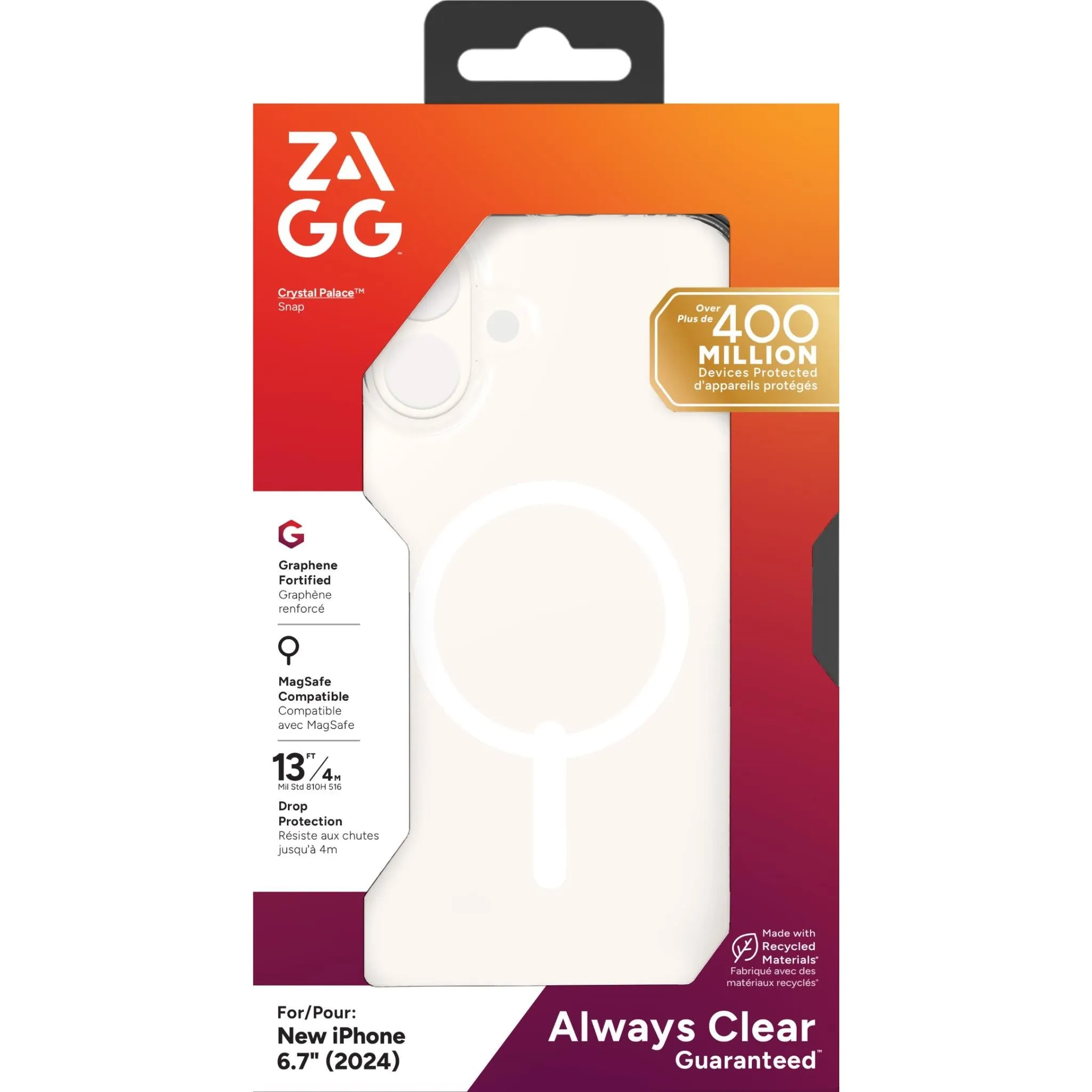 ZAGG Crystal Palace Snap Case for iPhone 16 Plus (Clear)