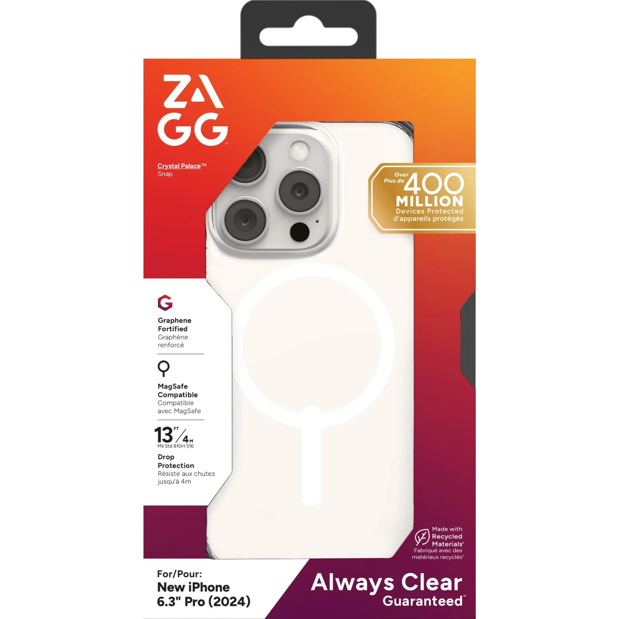 ZAGG Crystal Palace Snap Case for iPhone 16 Pro (Clear)